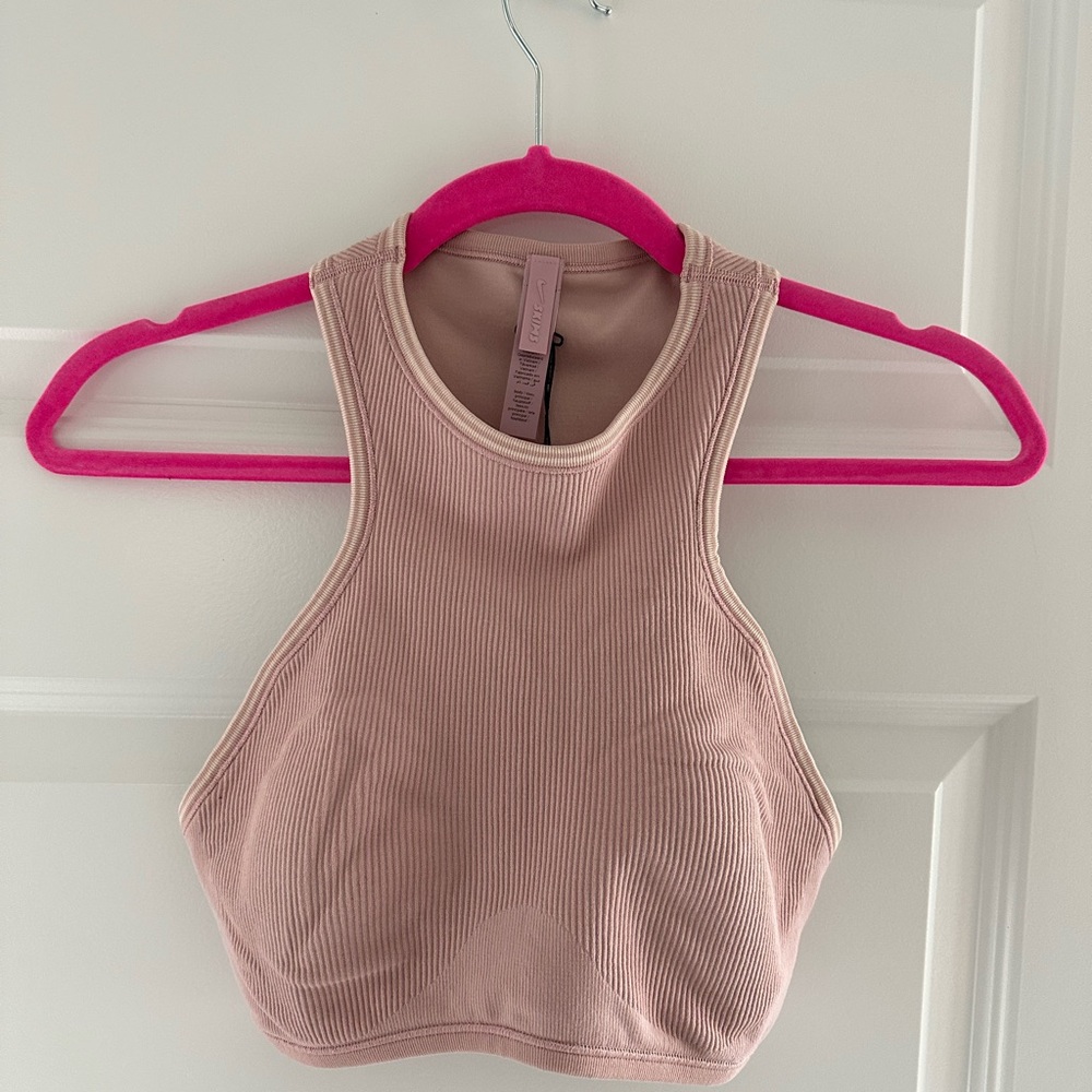 SKIMS/Nike collaboration New Blush Pink Ribbed Top, Size Medium